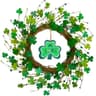 VGIA St Patrick's Day shamrock wreath, 20 in, wooden sign
