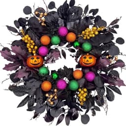 Halloween pumpkin wreath, 24 in