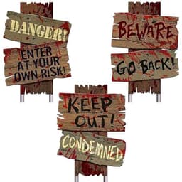 Amscan cemetery sidewalk signs, 3 pack, 12 x 9 in