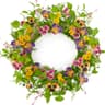 AMF0RESJ pansy and daisy spring wreath, 20 in