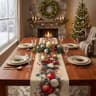 YOPINCO Christmas table runner, 13 x 72 in, baubles and pine cones