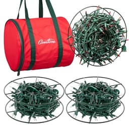 Metal light storage reels, 3 pack, 12 in, with zippered case