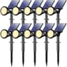 WELALO solar flag spotlights, 10 pack, warm white