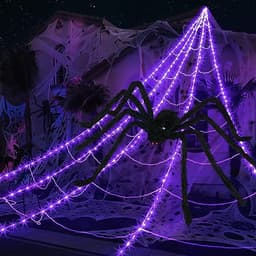 inst lighted spider web, 23 ft, 290 LED, 78.7 in spider