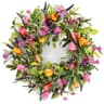 Tulip, butterfly and lavender wreath, 24 in