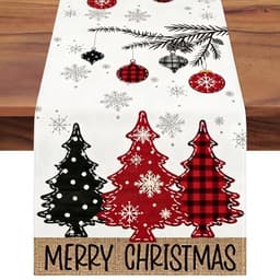 FreeNook red pine trees table runner, 72 in long