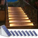NIORSUN solar step lights, 8 pack, 80 lumens, 3000K warm white, IP67