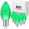 Holiday Lighting Outlet faceted C7 LED bulbs, green, 25 pack