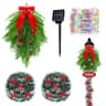 Yuntau lamp post Christmas decor, 5 pieces, 50 solar LEDs, with sign