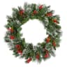 National Tree Company Wintry Pine flocked wreath, 24 in, pre-lit