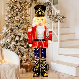 Tangkula lighted nutcracker, 5 ft, 100 LEDs, metal frame