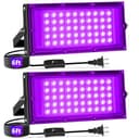 YAYIT 50 W LED black lights, 2 pack, IP66, switch and plug