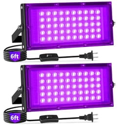 YAYIT 50 W LED black lights, 2 pack, IP66, switch and plug