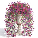 Der Rose artificial cascading hanging flowers, 4 pcs, 29.5 in, UV resistant