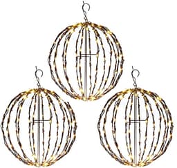 Elf Logic 16 in outdoor LED Christmas light balls, 3 pack