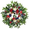 Zhoree patriotic wreath, 24 in, silk roses, peonies and berries