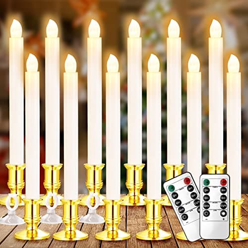 YAUNGEL window candles, 12 pack, timer and remote