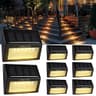 DHELINK solar deck lights, 8 pack, 6 LEDs, warm white, tool-free