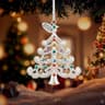 Dated 2026 metal Christmas ornament, 5 in, engraved with crystals
