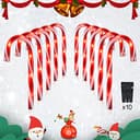 PerPaiMe candy cane pathway lights, 10 in, set of 10