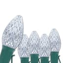 Wintergreen Lighting C7 OptiCore LED, 25 bulbs, 25 ft, cool white, green wire