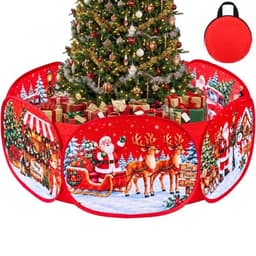Pop-up Christmas tree fence barrier, foldable pet barrier
