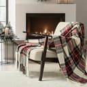EverGrace chenille Christmas throw, 50 x 60 in, white Stewart plaid