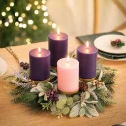 BLOSMON traditional Advent wreath, 14 in, 4 holders for 3 in pillars