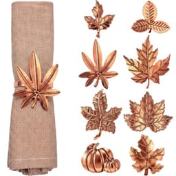Remerry fall napkin rings, set of 8, leaf and pumpkin