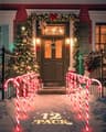COOLWUFAN candy cane pathway lights, 17 in, 12 pack