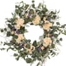 Pudate eucalyptus and hydrangea wreath, 22 in, UV resistant