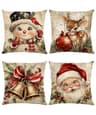 SEGXCFL vintage Christmas pillow covers, 18 x 18 in, set of 4