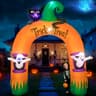 10 ft Halloween inflatable lighted archway, ghost and black cat