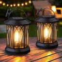 SIMLIX hanging solar lanterns, 2 pack, IP65, 12 to 15 hours