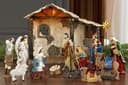 Fovths lighted nativity set, 16 pieces, lighted stable, 7 in scale