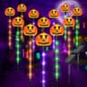 Solar pumpkin pathway stake lights, 12 pack, 84 LEDs, 8 modes