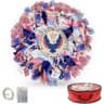 Presentastic patriotic wreath, 24 in, detachable eagle sign, lights and storage bag