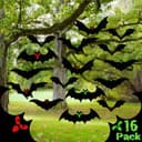 LCHUANG hanging bats, 16 pack, 5 sizes, glowing eyes, waterproof