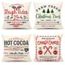 4TH Emotion farmhouse Christmas pillow covers, 18 x 18 in, set of 4