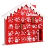 CCINEE wooden advent calendar, 25 drawers, red and white cottage design