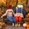 WinnerWhy large sitting scarecrows, 2 pieces, cloth, straw and foam
