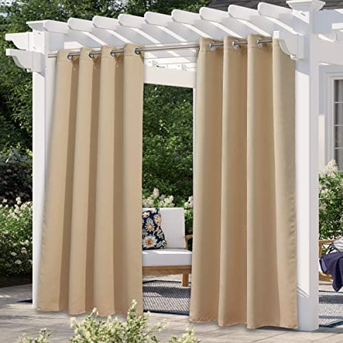NICETOWN outdoor curtain, 52 x 95 in, waterproof, rustproof grommets
