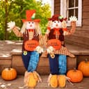 Meonum sitting scarecrows, 2 pack, 59 in, bendable arms