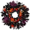 Black gothic Halloween wreath, 24 in, hanger and crush-proof box