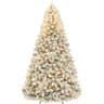 Hykolity snow flocked tree, 7.5 ft, 1,446 tips, 450 lights