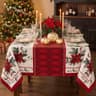 HOMEPEAK Christmas tablecloth, 60 x 120 in, red and cream poinsettia