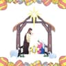 24 in outdoor nativity scene set with stakes