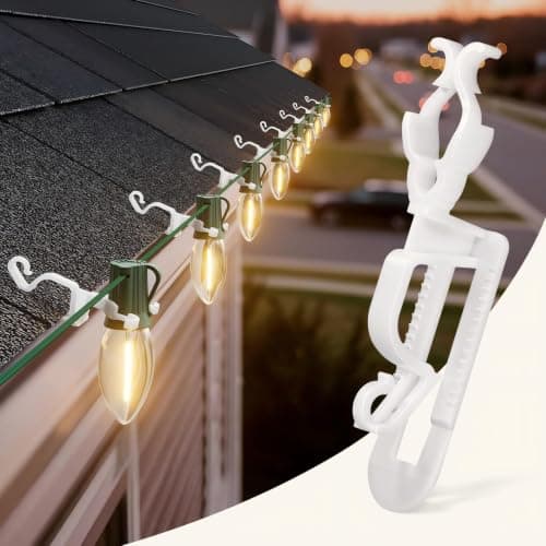 All-in-one gutter and shingle light clips, 100 pack