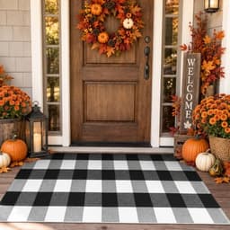 KIMODE buffalo check rug, 24 x 51 in, cotton woven