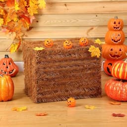 Cinnvoice foldable faux hay bale, single, 18 in